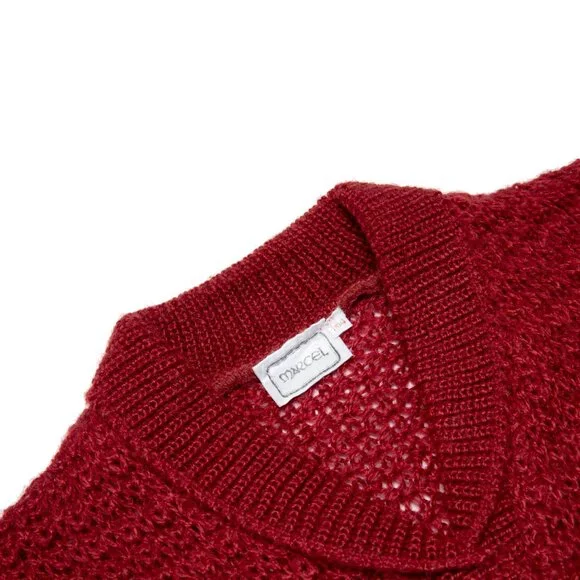 MARCEL (France) 70s, Collegiate, DK Yarn, Honeycomb Stitch, Ribbed Neckline